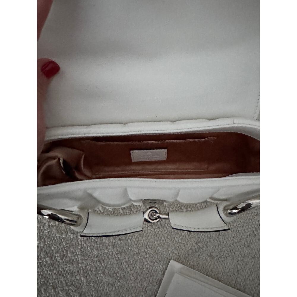 Gucci Small Leather white Horsebit Chain Satchel NWT - Picture 5 of 8